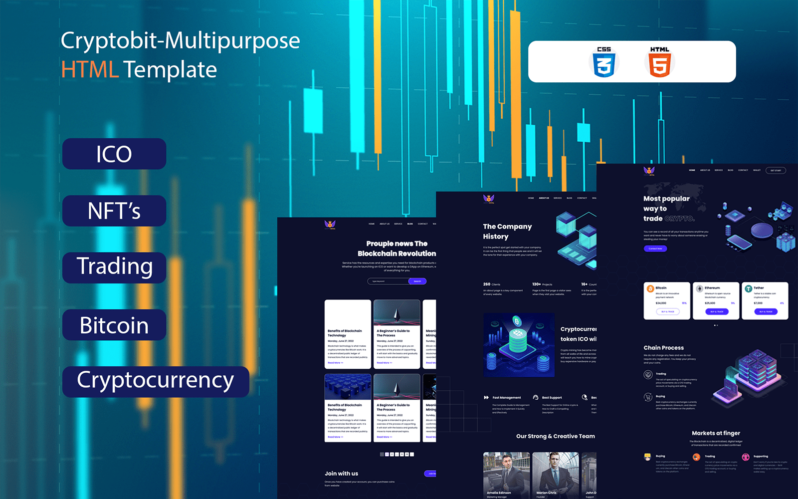 Crypto Currency - HTML Website Template Wallet