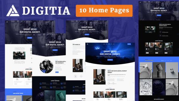 Digitia Multipurpose Digital Agency HTML5 Template Website Template