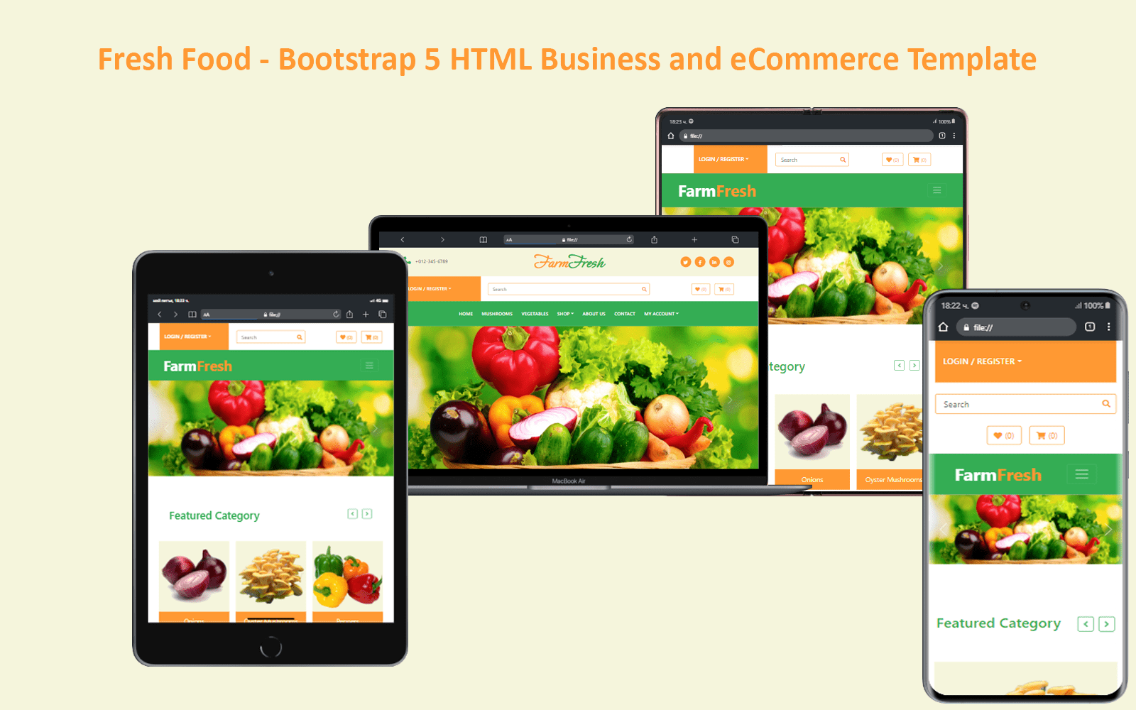 Eco Food - Responsive HTML Bootstrap eCommerce Template Website Template