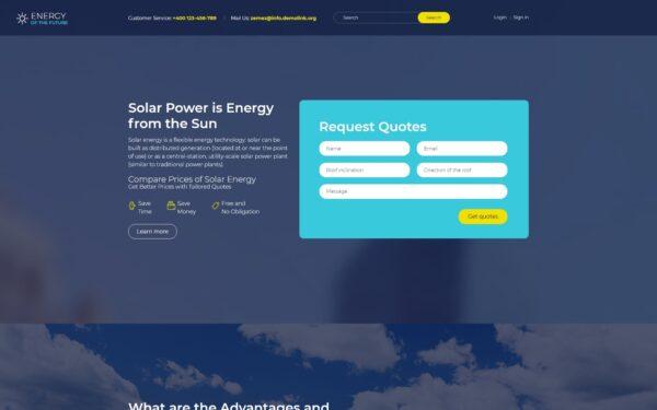Шаблон Joomla Energy Of The Future - Solar Energy Joomla Template