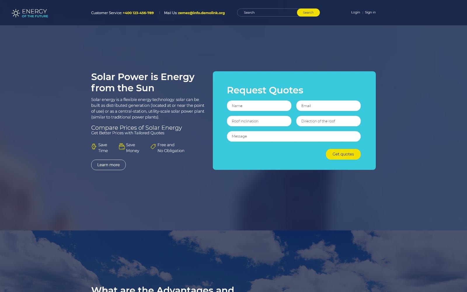 Шаблон Joomla Energy Of The Future - Solar Energy Joomla Template