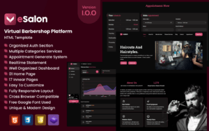 eSalon - Virtual Barber Shop | Parlour HTML Template Website Template