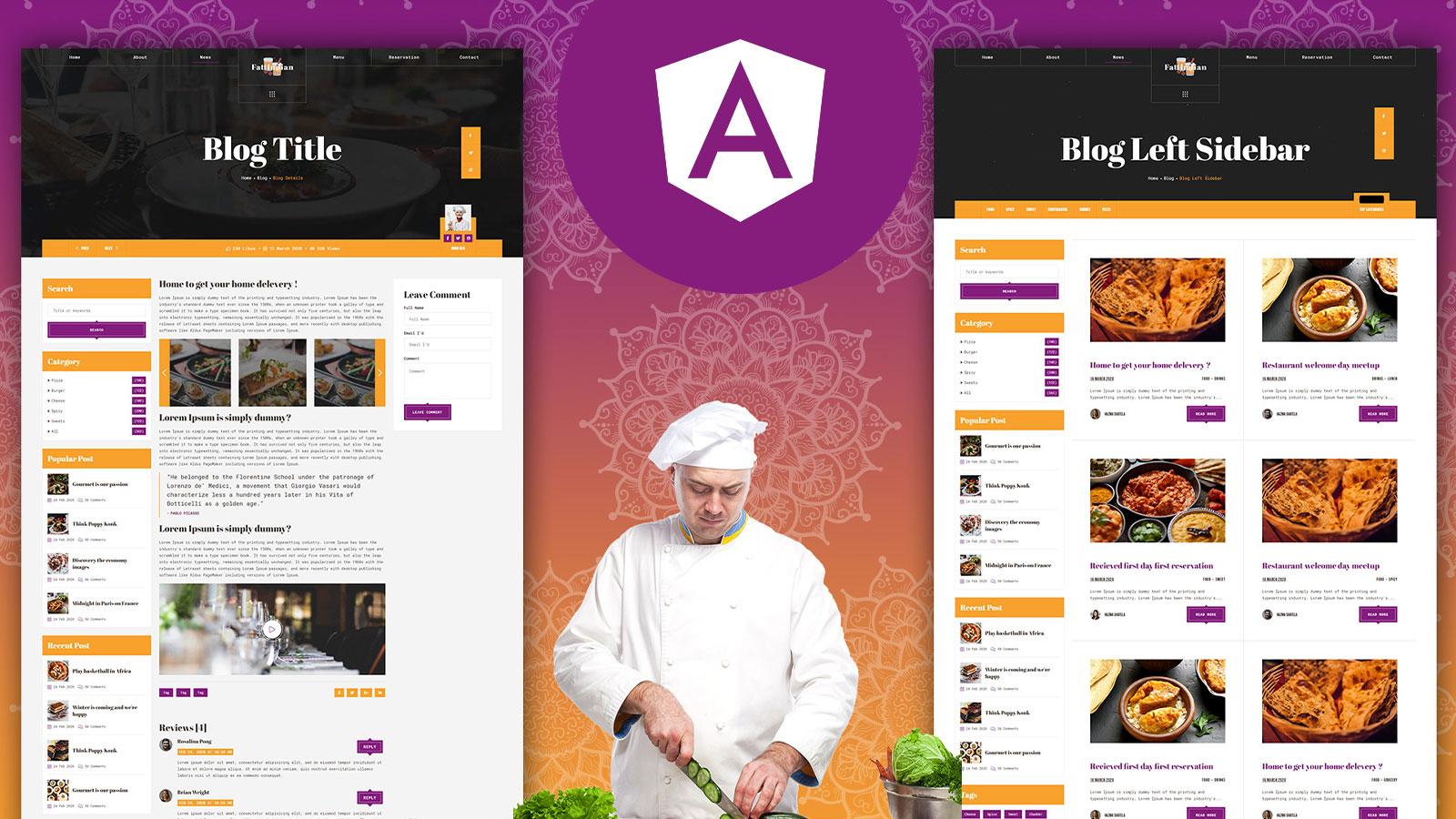 Fattaj – Indian Restaurant Angular Js Template Website Template