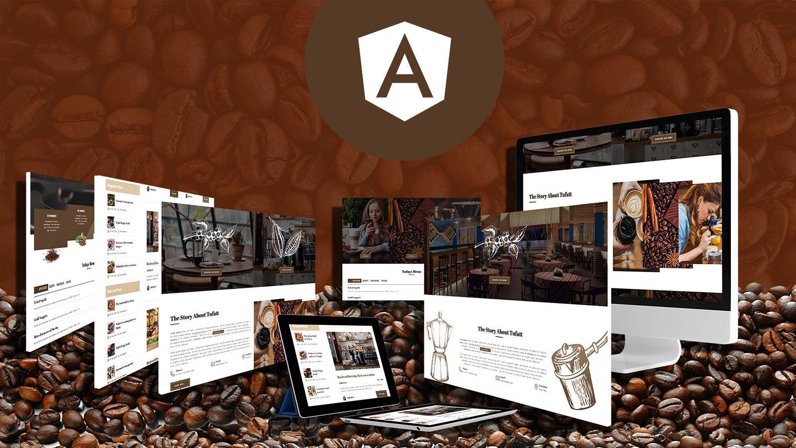 Fattbean – Coffee Shop Angular JS Template Website Template