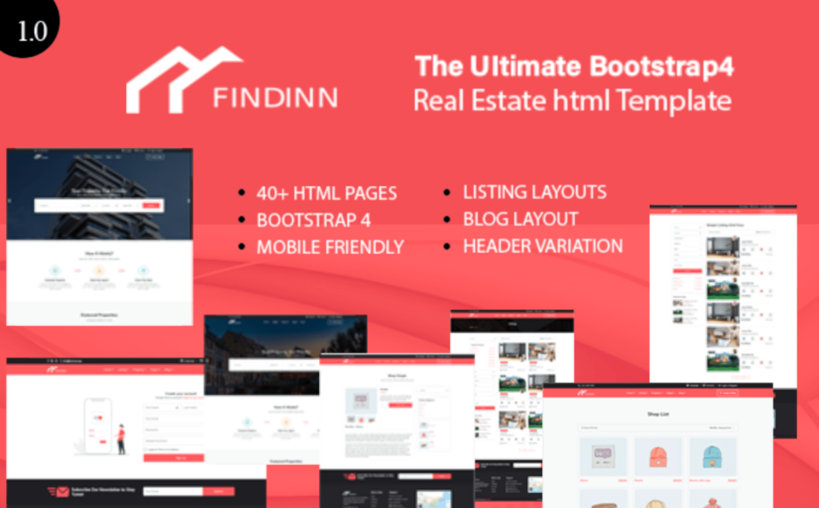 FindInn - Real Estate & Property Listing HTML Template Website Template