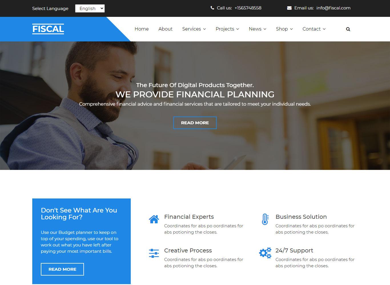 Fiscal Multipurpose Business Agency Clean HTML5 Website Template