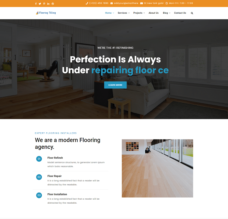 Flooring and Tiling HTML Template Website Template
