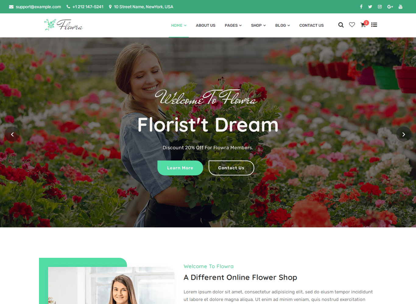 Flowra - Flowershop Website Template