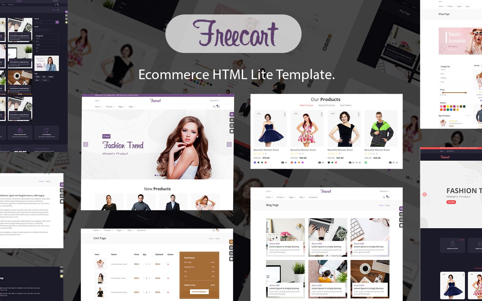 Free cart - Ecommerce HTML Multi Purpose Template. Website Template