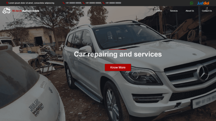 Free Garage Website with Multiple Pages Website Template