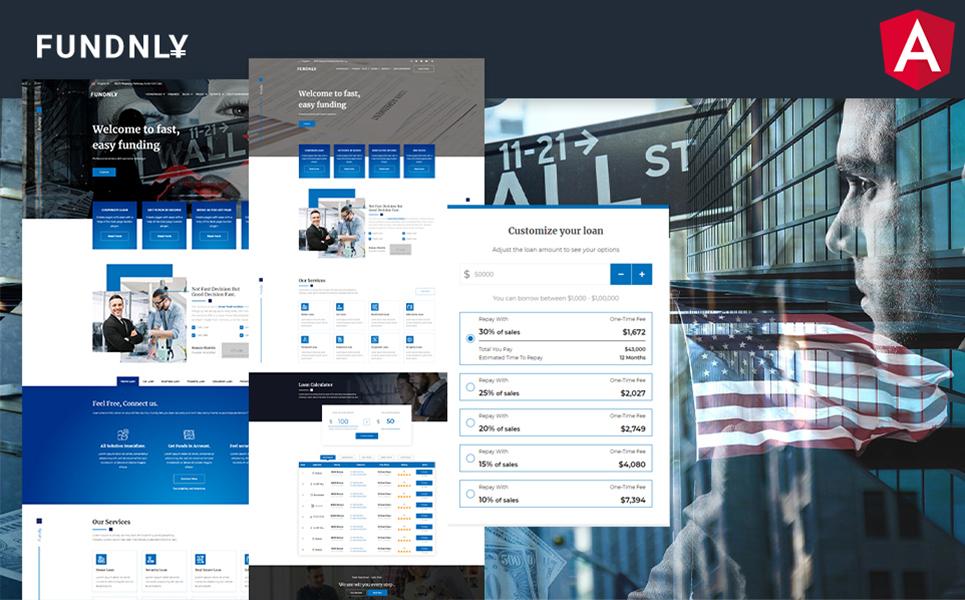 Fundnly Laon and Banking Angular Template Website Template