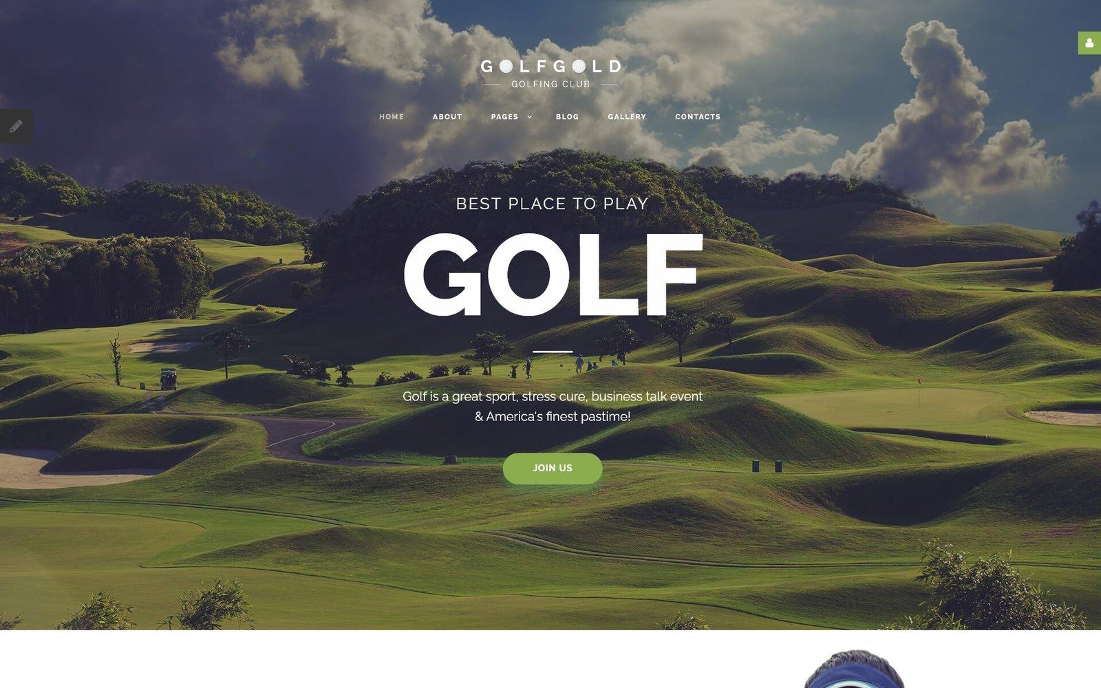 Шаблон Joomla Golf Gold - Golfing Club Joomla Template