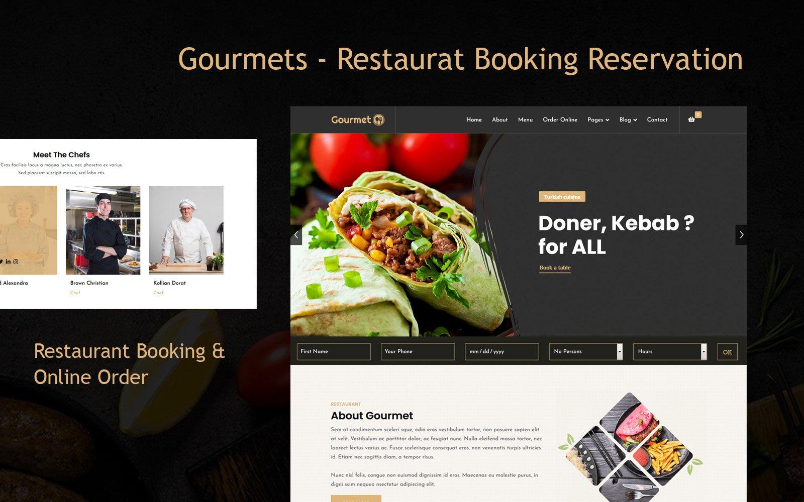 Шаблон Joomla Gourmets - Restaurat Booking Reservation Joomla Template