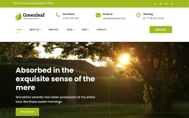 Шаблон Joomla Greenleaf - Gardening, Lawn & Landscaping Joomla 4 Template Joomla Template