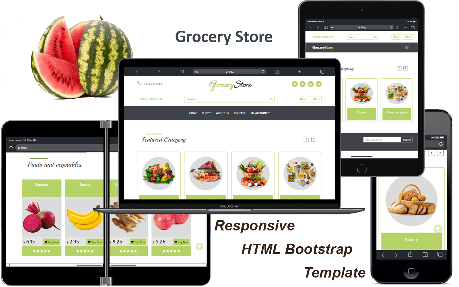 Grocery Store - Responsive HTML Bootstrap Template Website Template