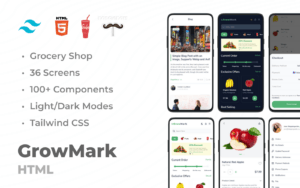 GrowMark - Grocery Market Tailwind HTML Template Website Template