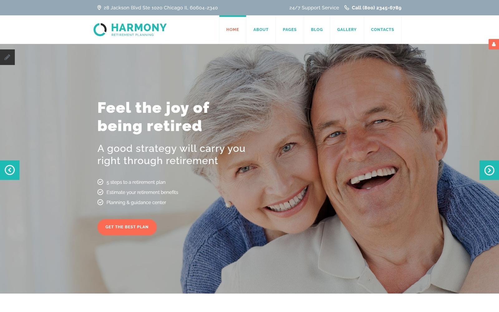 Шаблон Joomla Harmony - Retirement Planning Joomla Template