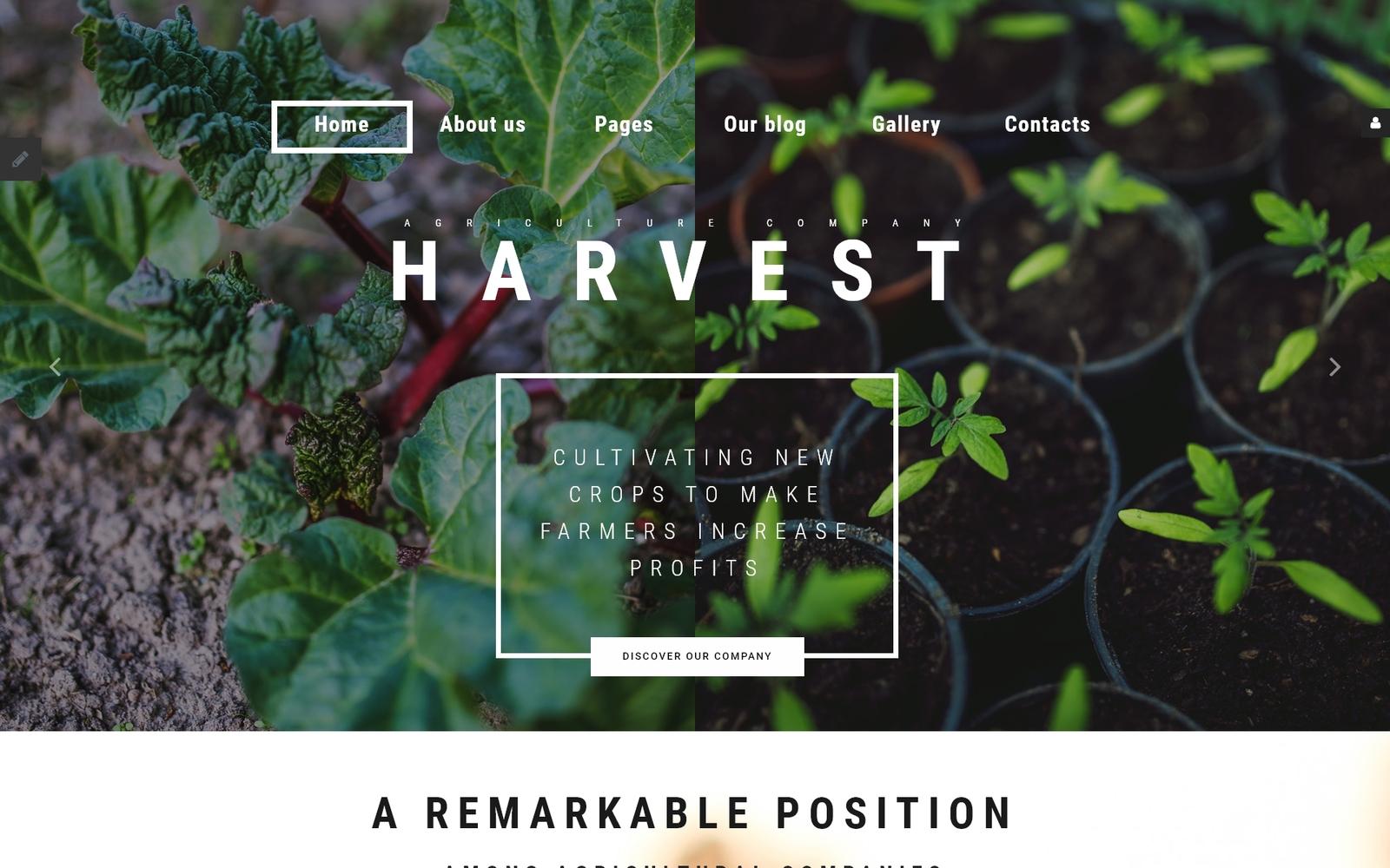 Шаблон Joomla Harvest - Agriculture company Joomla Template