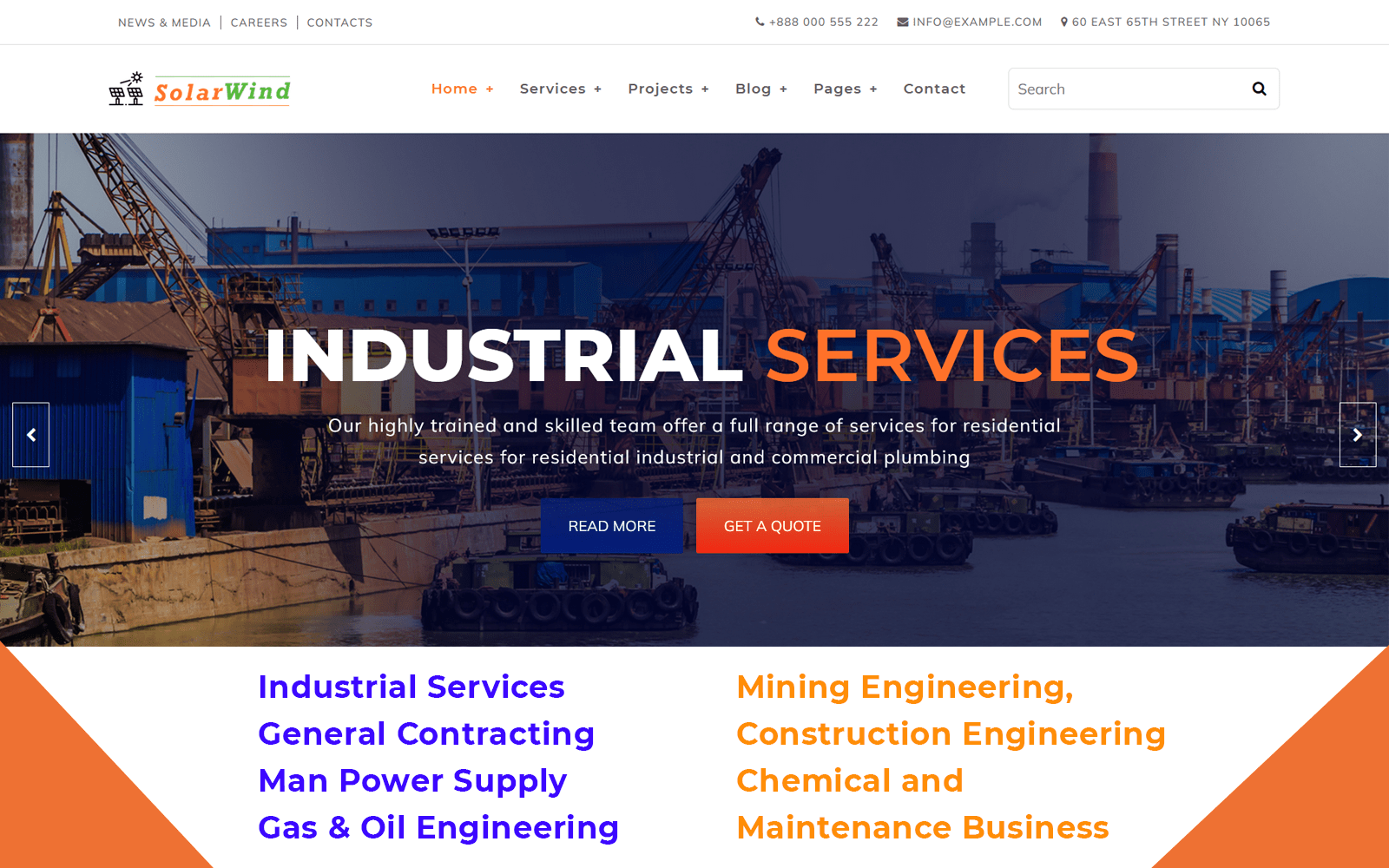 Industro – Industrial and General Contracting HTML5 Template Website Template