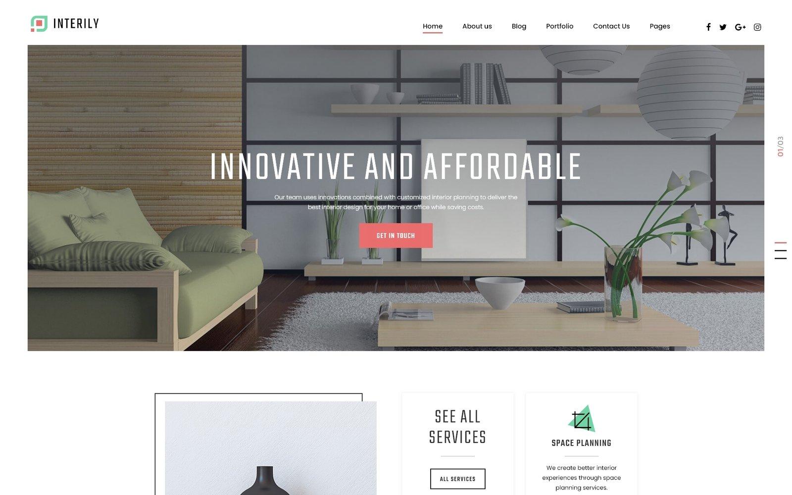 Шаблон Joomla Interily - Interior Design E-Commerce Modern Joomla Template