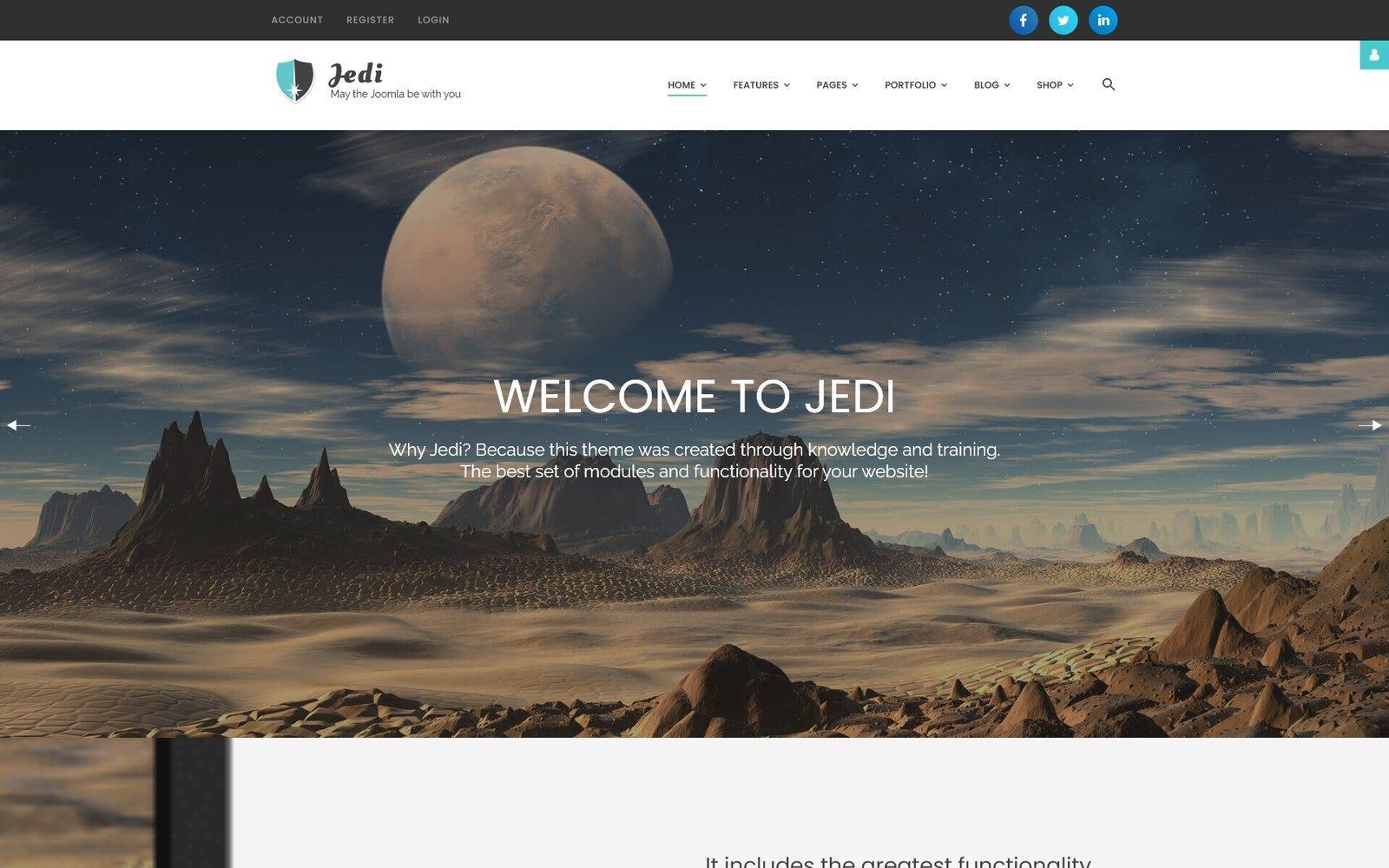 Шаблон Joomla Jedi - Creative Multipurpose Joomla Template