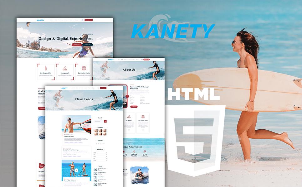 Kanety Surfing and Water Sports HTML5 Template Website Template