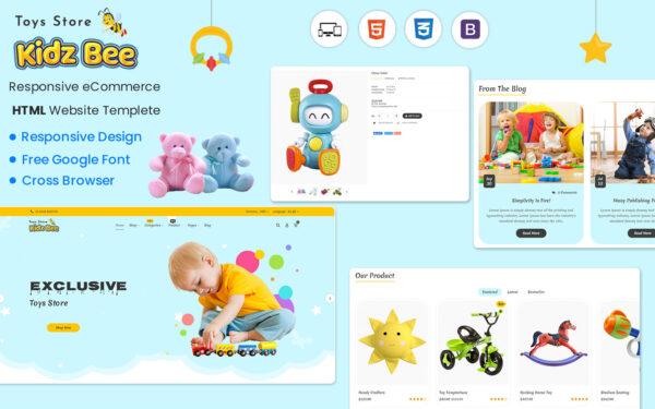 KidsBee Web - Get Playful with our Fun and Colorful HTML Web Template for Kids Toys! Website Template
