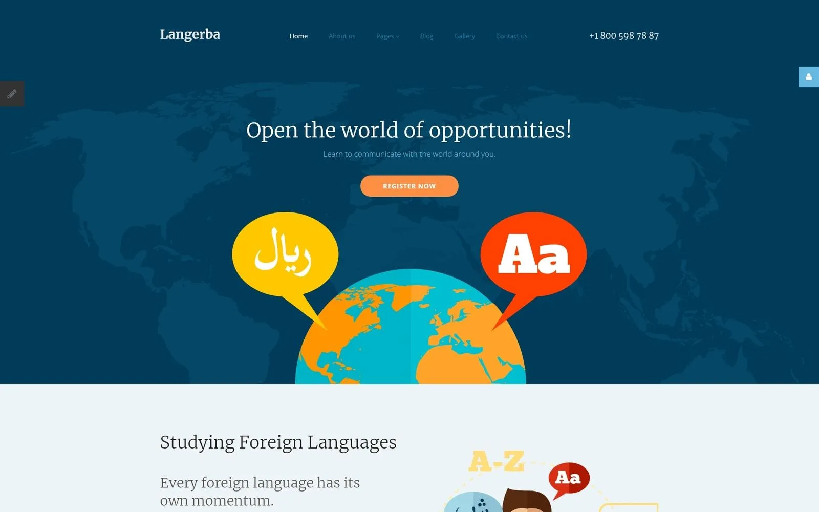 Langerba - Language School Joomla Template Langerba - Language School Joomla Template