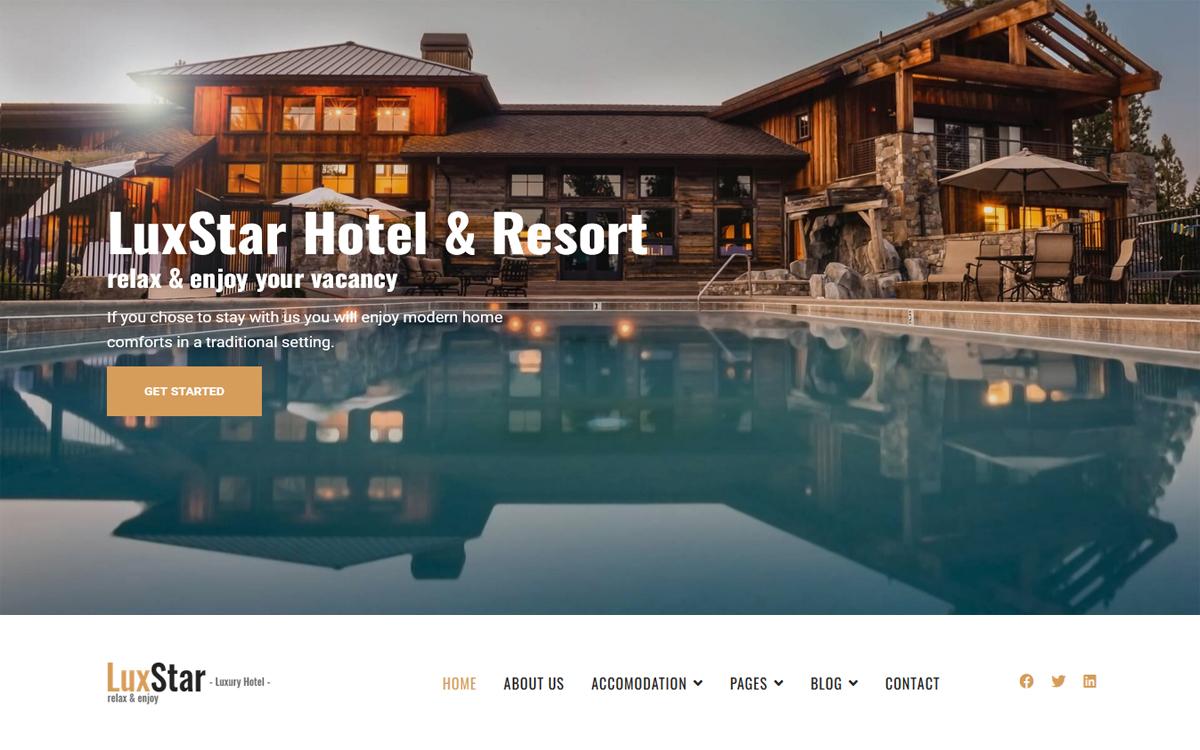 Шаблон Joomla LuxStar Hotel and Resort Booking Joomla Template