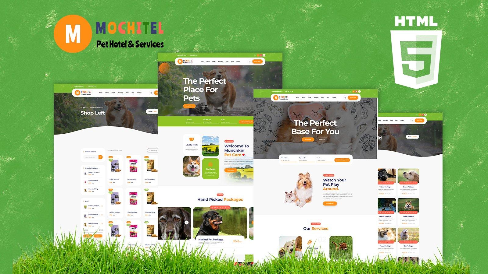 Motchitel Pet Care Shop And Services HTML5 Template Website Template