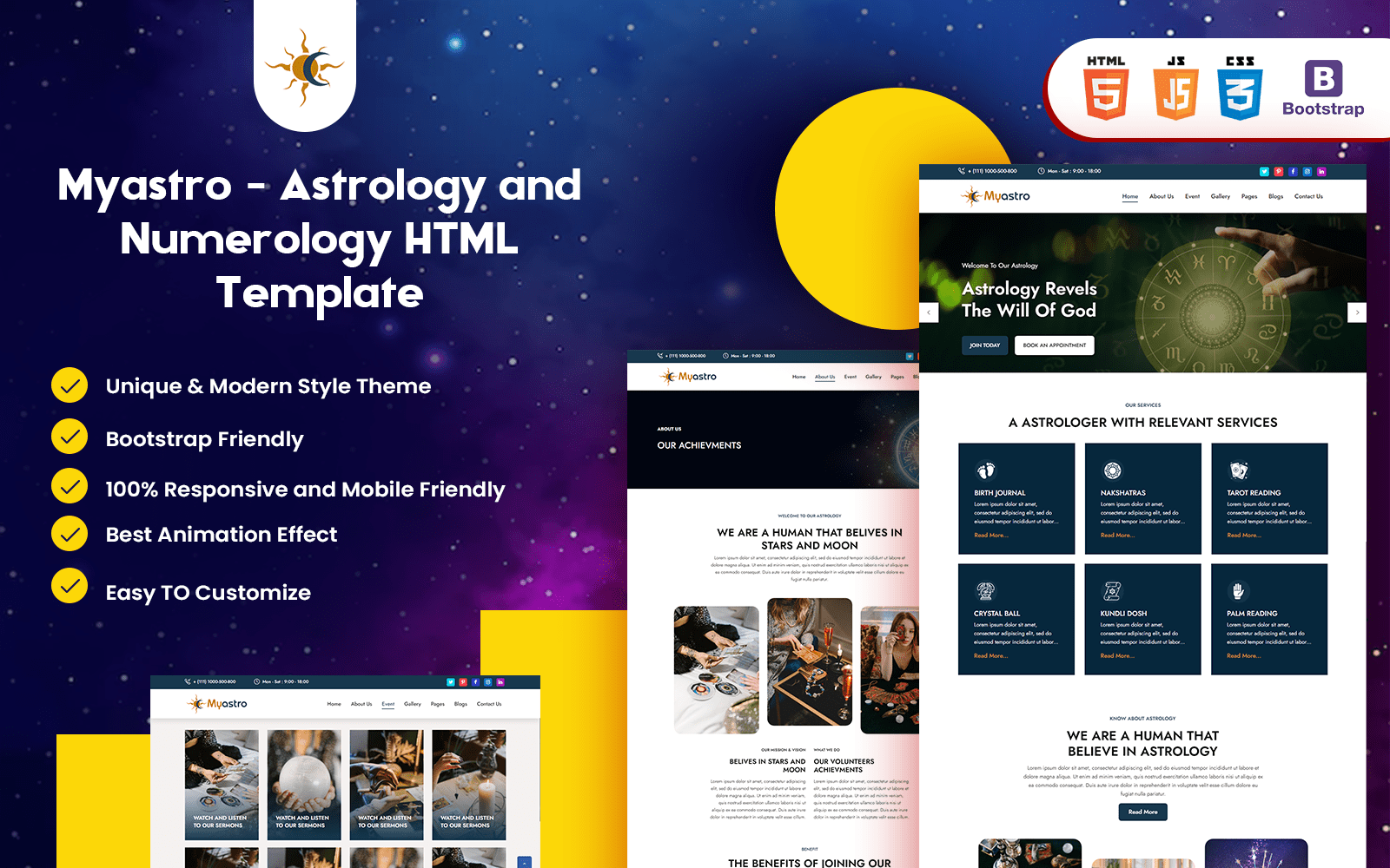 Myastro - Astrology and Numerology HTML Template Website Template