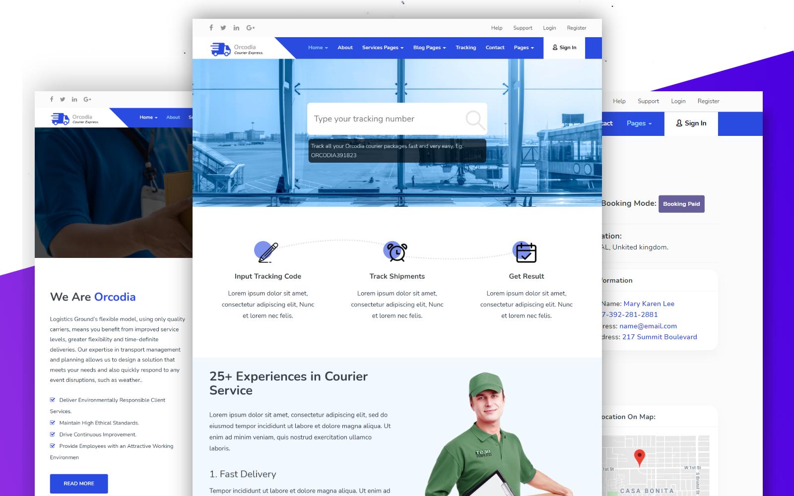 Orcodia - Courier & Delivery Service Mordern HTML Template Website Template