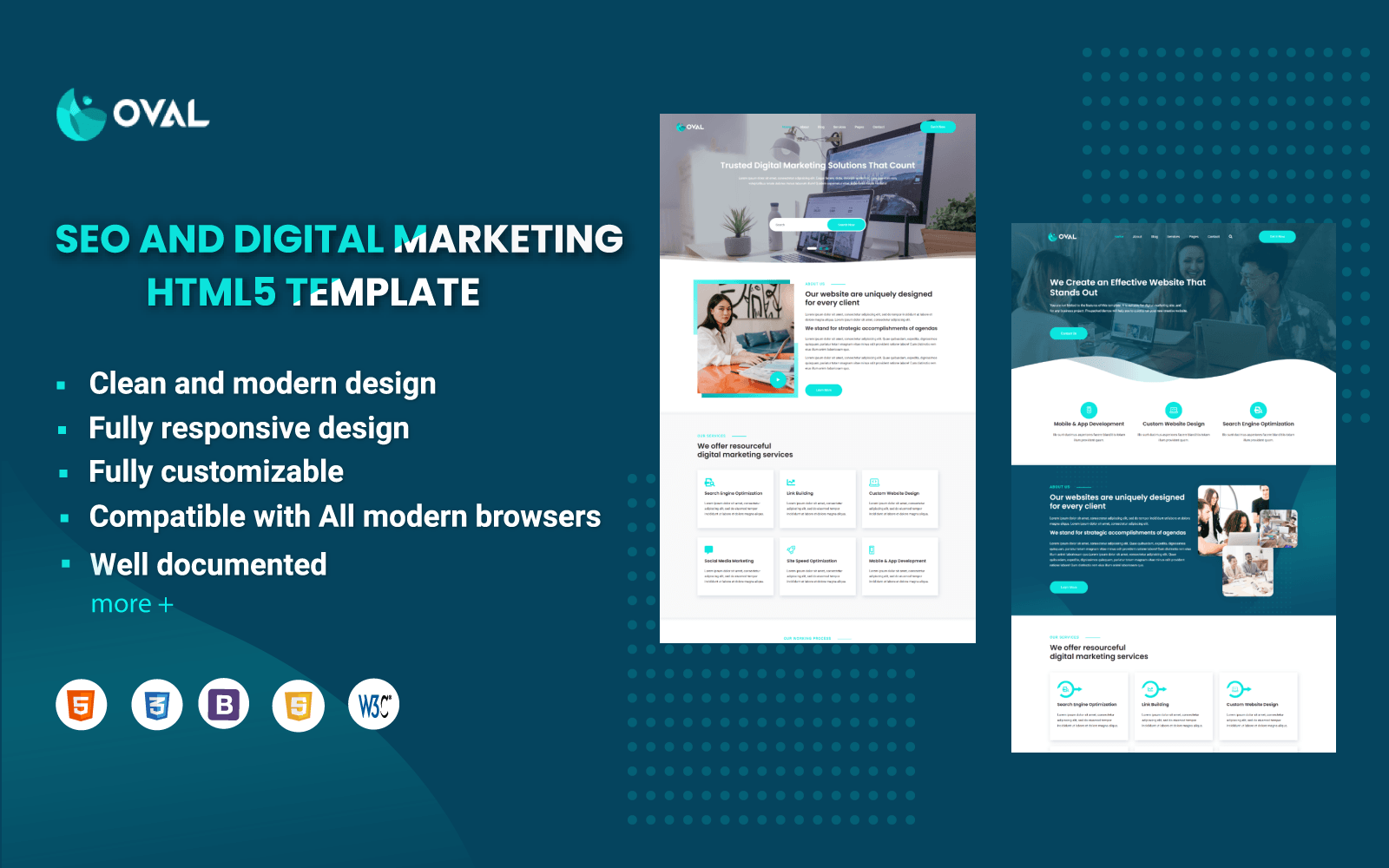 Oval - SEO and Digital Marketing HTML5 Template Website Template