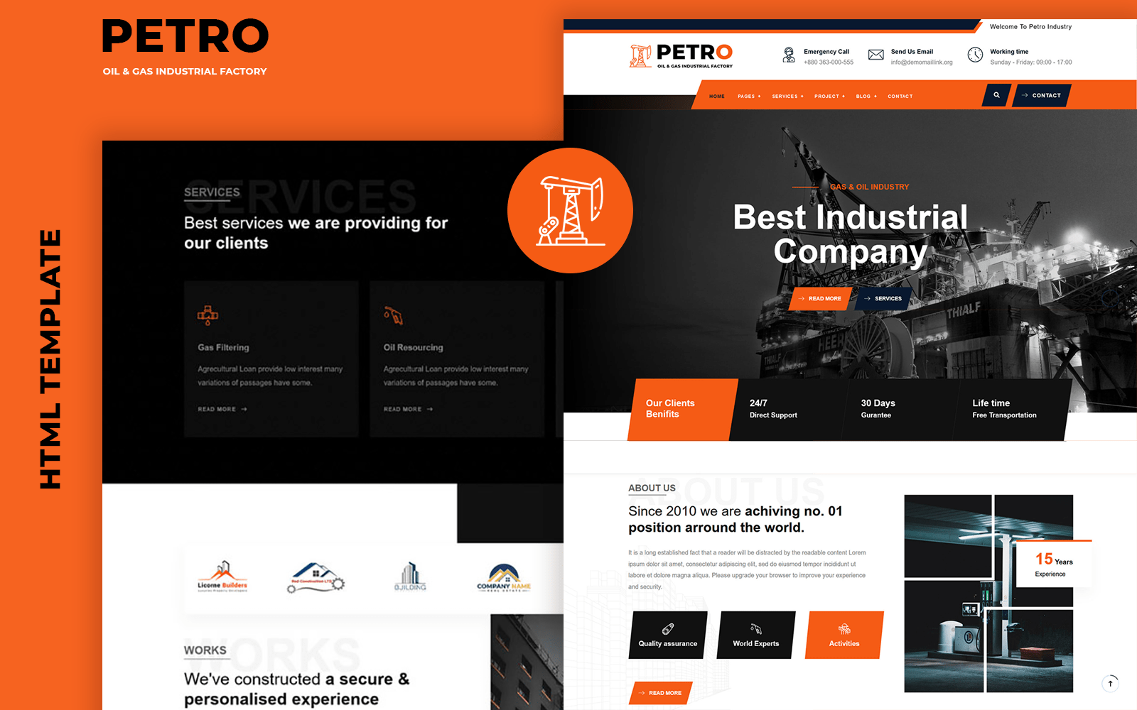Petro - Gas and Oil Industrial Template Website Template