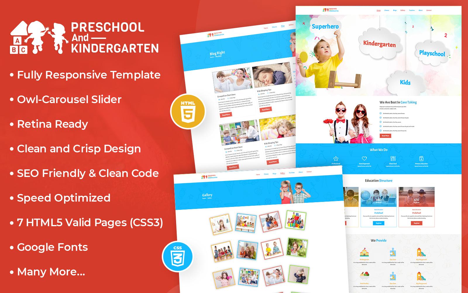 Preschool and Kindergarten HTML Template Website Template