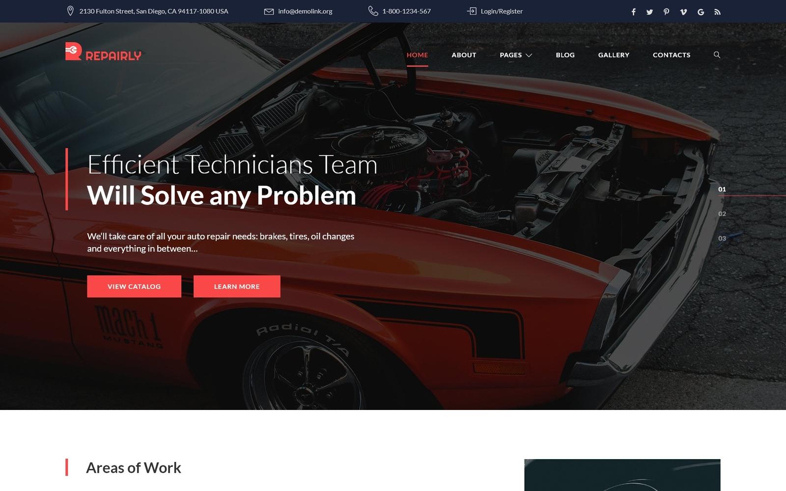Шаблон Joomla Repairly - Car Repair Company Joomla Template