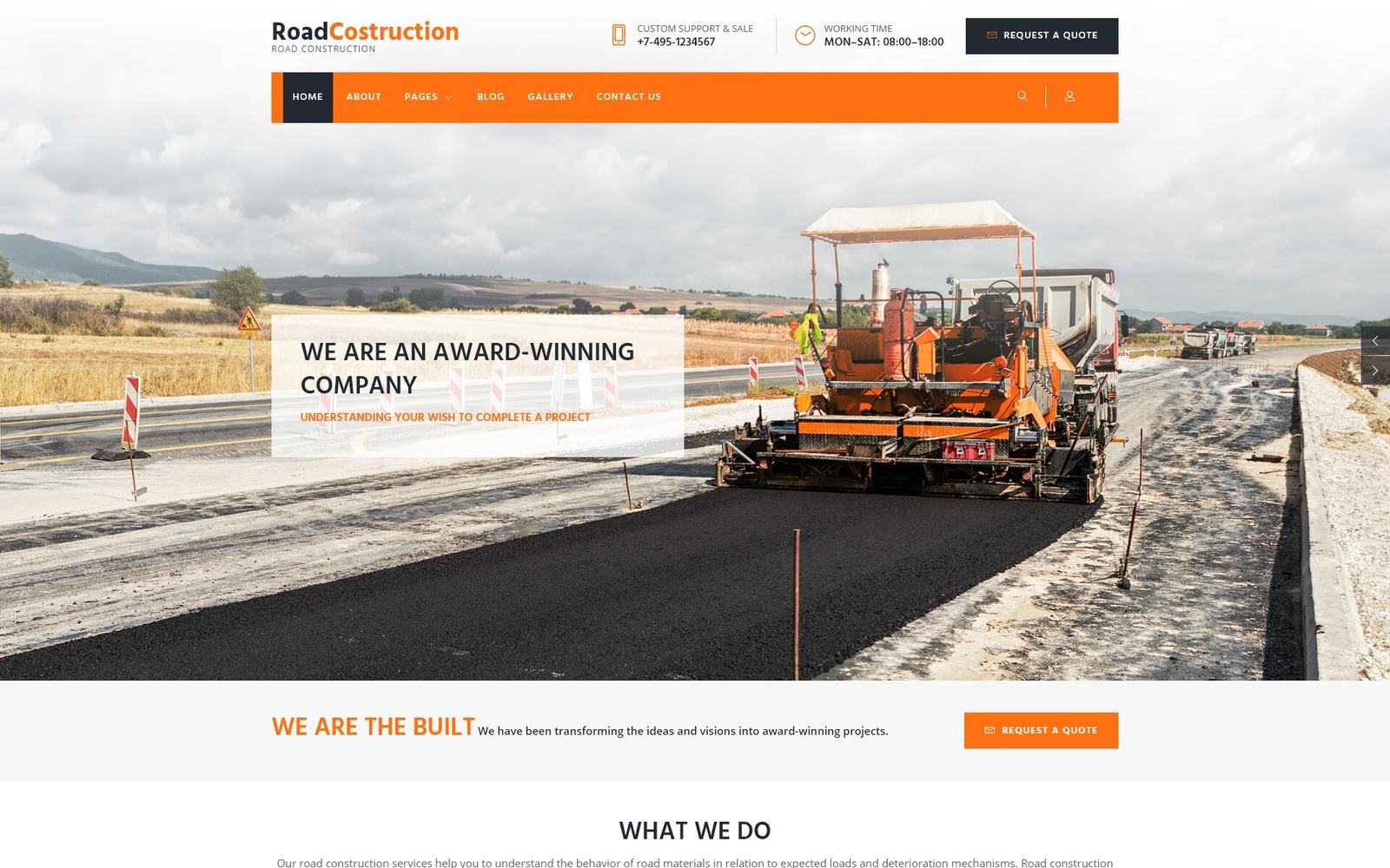 Шаблон Joomla RoadLine - Solid Road Consrtuction Company Joomla Template