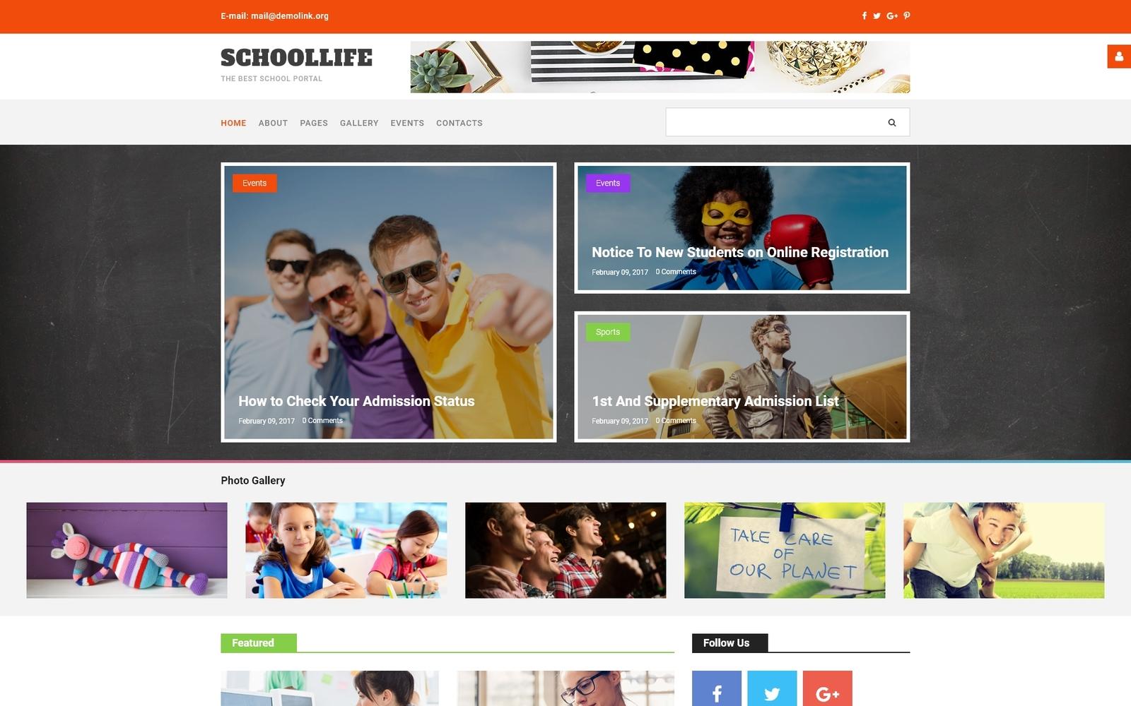 Шаблон Joomla School Blog Joomla Template