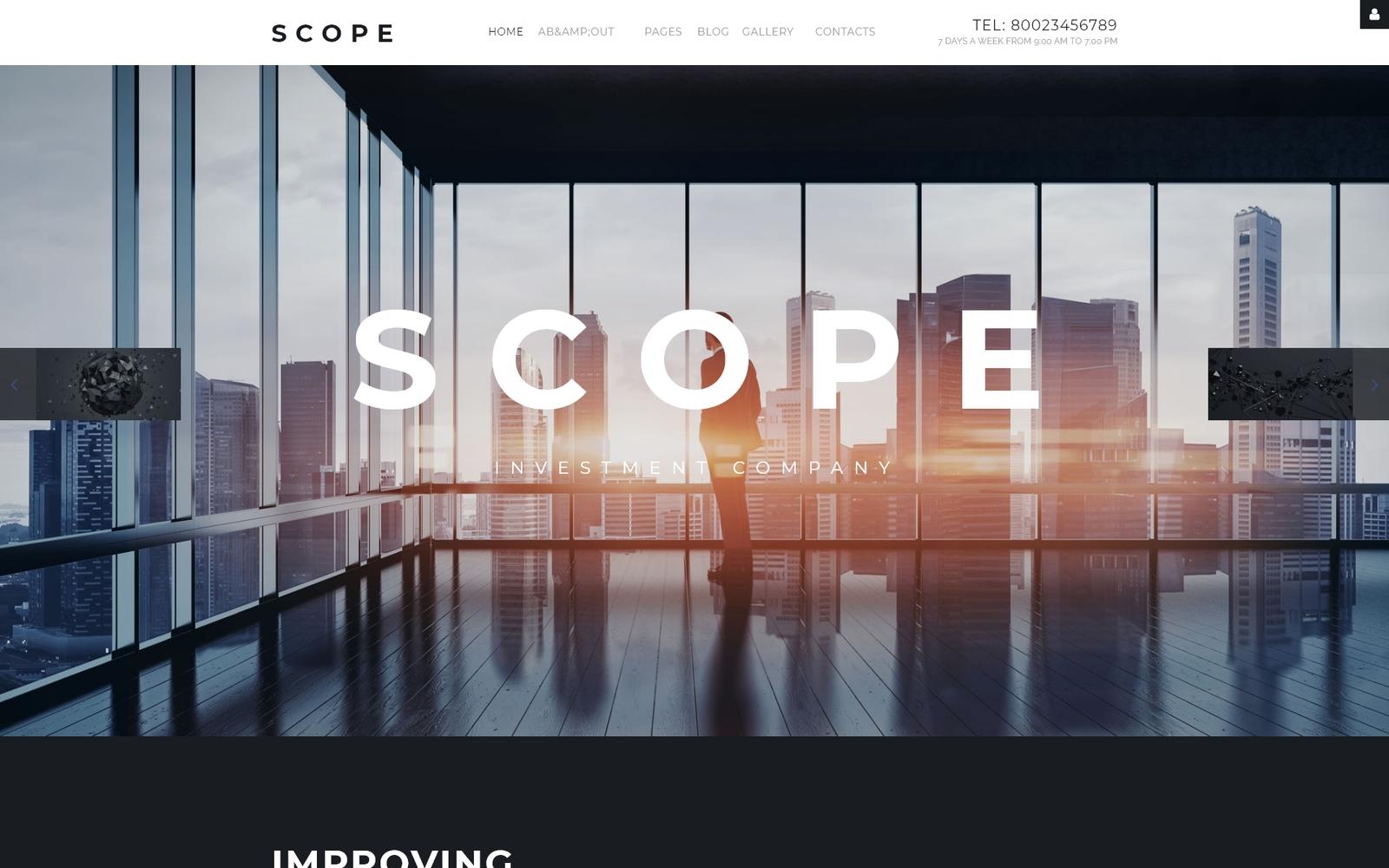 Шаблон Joomla Scope - Investment Company Responsive Joomla Template