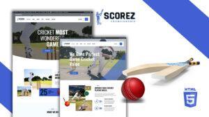Scorez Cricket and Baseball HTML5 Website template Website Template
