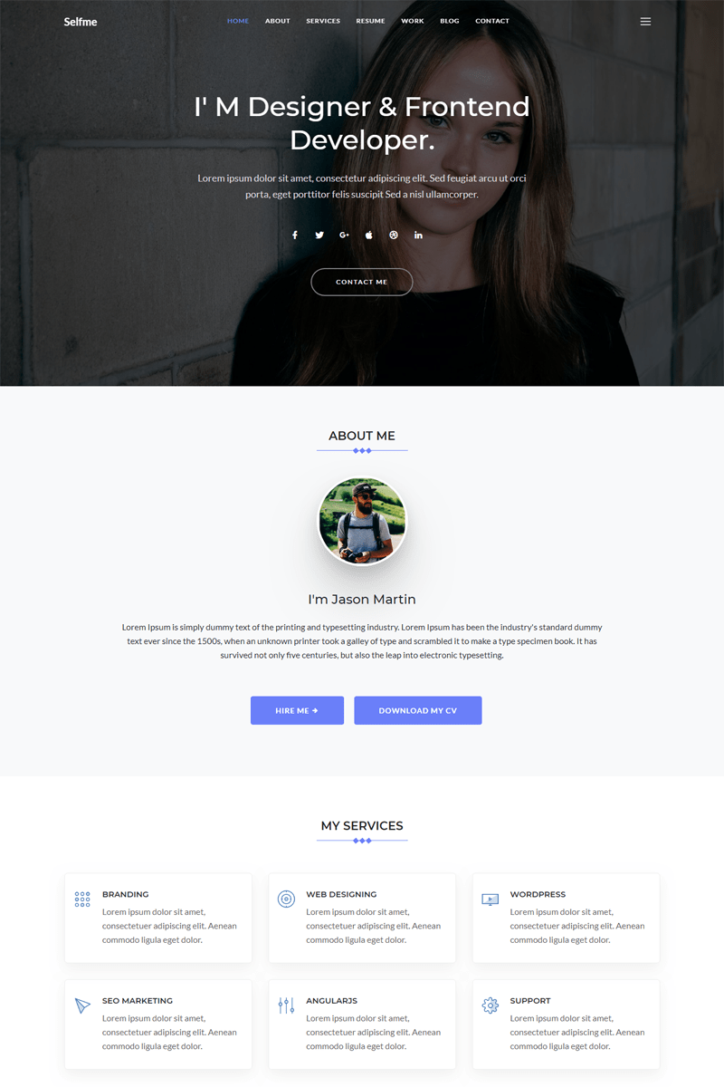 Selfme - Responsive Bootstrap 4 Personal Website Template