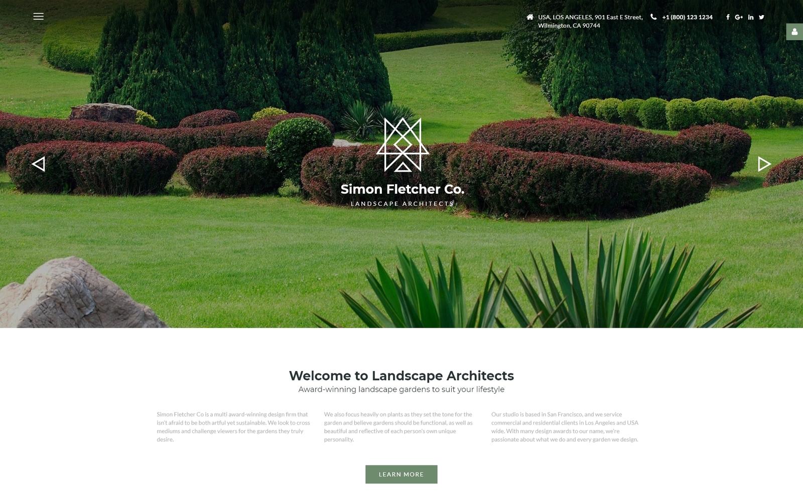 Шаблон Joomla Simon Fletcher - Landscape Architects Joomla Template