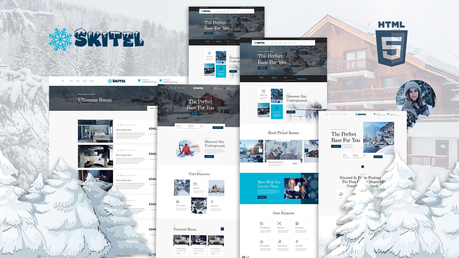 Skitel Ski And Snowboarding Hotel HTML5 Template Website Template