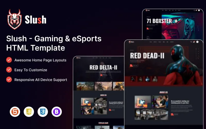 Slush - Gaming & eSports HTML5 Template Website Template - Ready4site