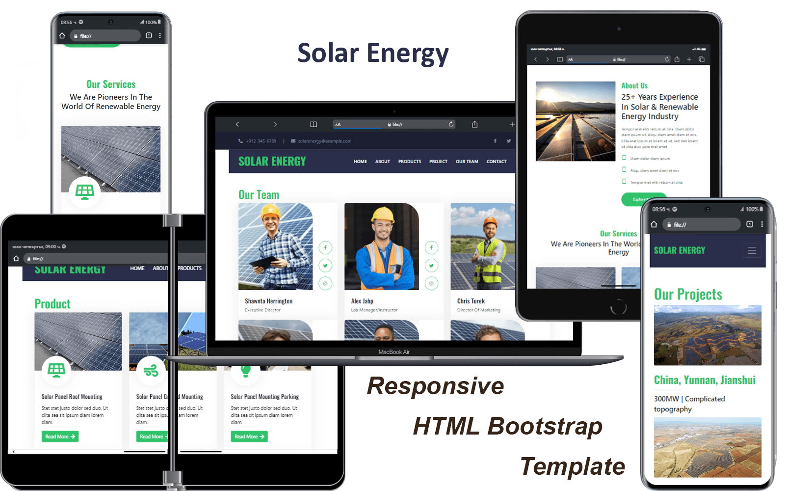Solar Energy - Responsive HTML Bootstrap Template Website Template