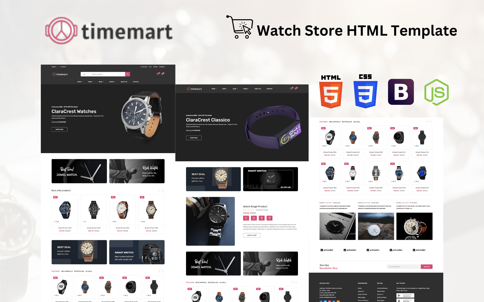 Timemart - Watch Store HTML Template Website Template