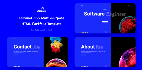 Ubele - Tailwind CSS Multi-Purpose Html Portfolio Template Website Template