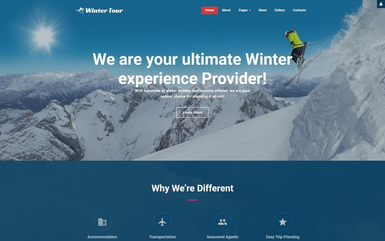 Шаблон Joomla Winter Tour - Travel Agency Responsive Joomla Template