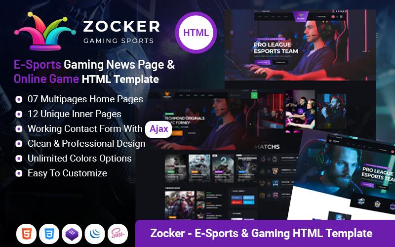 Zocker - eSports Gaming Clan News Magazine Portal HTML Template Website Template
