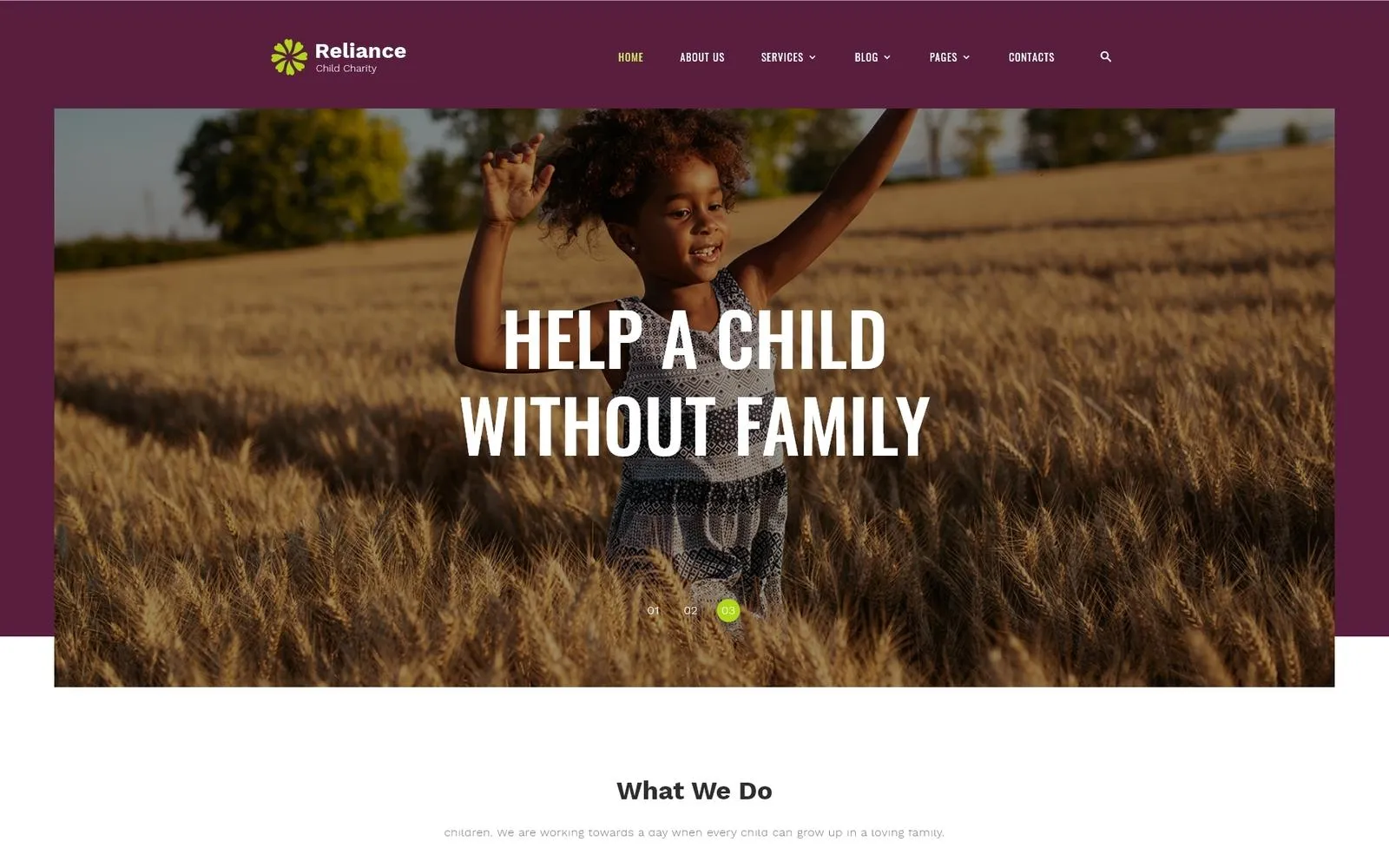 Reliance - Kids Charity Multipage Modern HTML Website Template - Ready4site